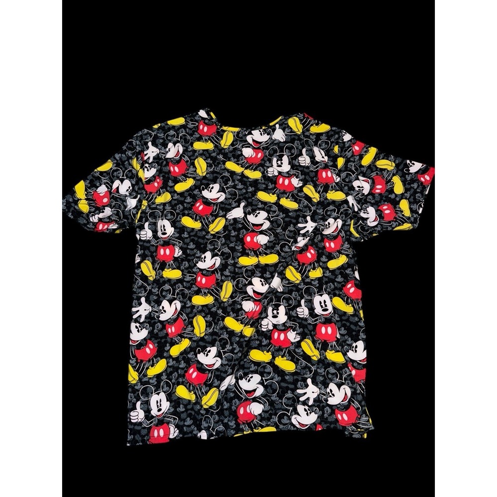 Disney Mickey‎ Mouse Tooniforms Scrub Top Black AOP Sz XL New Unisex TF606 - Picture 3 of 6